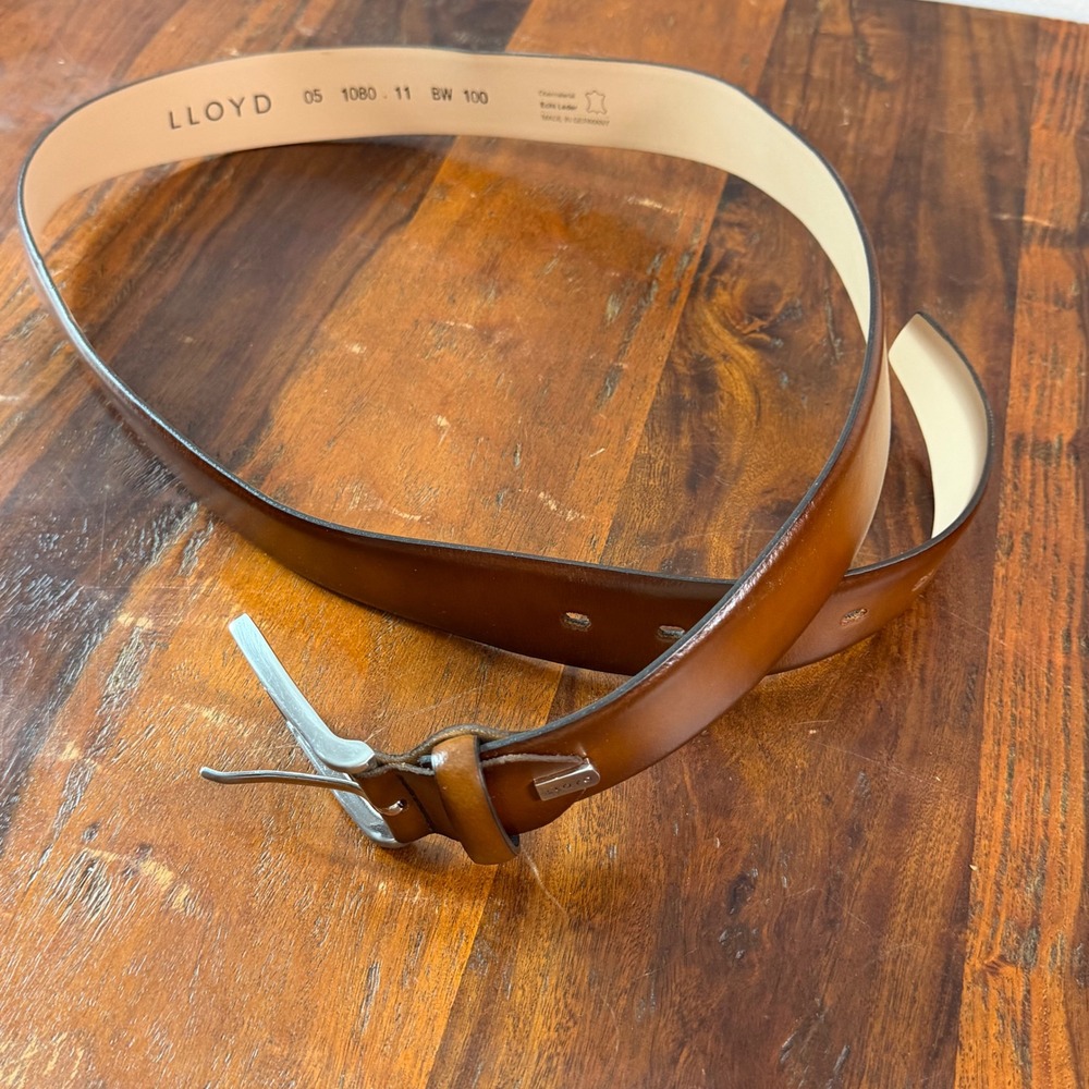 Lloyd Mens Brown Leather Belt 1080.11 BW 100 Made in Germany Size 100cm